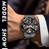 cheap Quartz Watches-The New Olevs Men&#039;S Business Watch With Luminous Calendar Small Three-Hand Moon Phase Display Multi-Functional Quartz Watch Waterproof Casual And Fashionable Men&#039;S Sports Wristwatch