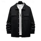 economico Giubbotti Casual-Per uomo Giacca Leggera Giacca Cargo Giacca Casual Vacanza Quotidiano Caldo Tasca Primavera Autunno Semplice Moda Classico Bavero Regolare Nero Rosso Cachi Grigio chiaro Grigio scuro Giacca