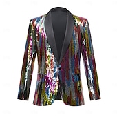 abordables Costumes de fête-Homme Veste blazer Col châle Mode Fête Couleur Unie Blazer Multicouleur Coupe Slim Coupe sur mesure à boutonnage simple à un bouton