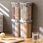 cheap Kitchen Storage-TAILI Airtight Cereal Storage Container, Clear 2.3L Airtight Kitchen Food Storage Container with Lids and Compartments for Grain, Sugar, Flour, Rice, Nuts, Snacks
