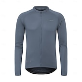 billige Herretrøyer-Herre Sykkeltrøyer Ren farge Langermet Sykkel Jersey Sportsklær Topper med 3 baklommer Fjellsykling Veisykling Utendørs Tilbake Lomme Fritid / hverdag Pustende sport Hvit Mørkegrønn Oransje Klær