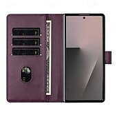 Недорогие Чехлы для Samsung-телефон Кейс для Назначение SSamsung Galaxy Z-образный сгиб 7 Кейс на заднюю панель Откидная подножка Разъем для карты Защита от удара Ретро ТПУ Кожа PU