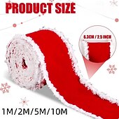 お買い得  ギフトラッピング-クリスマスリボン2ロール、赤と白のぼやけたエッジの装飾リボン（ツリーのリボン、DIYホリデークラフト、ギフトラッピング、クリスマスパーティーのデコレーション用）