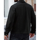 abordables Vestes en Suède Synthétique-Homme Veste Légère Veste en faux suède Veste Décontractée Vacances Quotidien Respirant Avec Poches Printemps Automne Uni Mode Classique Revers Court Chameau Noir Rouge bleu marine Veste