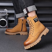tanie Buty robocze-Wytrzymałe buty robocze męskie – antypoślizgowe skórzane obuwie ochronne z amortyzującą podeszwą do prac budowlanych, ogrodniczych i na zewnątrz