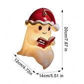 Недорогие Хэллоуин в помещении-Лампа для чтения с привидением, рождественская шапка, маленькая лампа-призрак с книгой, 3D-ночник с привидением, милая рождественская гирлянда, ночник-статуя привидения, каминная полка для спальни,