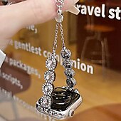 baratos Pulseiras de Apple Watch-Pulseira de joias Compatível com Pulseira Apple Watch 38mm 40mm 41mm 42mm 44mm 45mm 49mm Feminino Purpurina Cristal Com Strass pulseira de substituição para iwatch Ultra 2 Series 9 8 7 SE 6 5 4 3 2 1