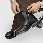 preiswerte Kleiderstiefel-Herrenstiefeletten aus braunem Kunstleder – klassische Reißverschlussstiefel für den Winter, das Business und formelle Anlässe