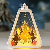 halpa sisätilojen jouluvalot-1 kpl 13 * 10 cm jouluinen led-elektroninen kynttilä retro-tuulivalo riippuva lyhty sisä- ja ulkokäyttöön kokoontumispöytäilmakehä koristevalo pieni lehtivalo ag10 * 3 paristoa