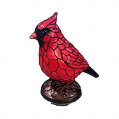 ieftine Lămpi de masă-Lampă de noapte Cardinalis cu pasăre, rășină, lumină de noapte Cardinalis, decorațiuni de Crăciun, ornament de birou cu pasăre roșie, pentru noptieră, living, dormitor, decorare de casă