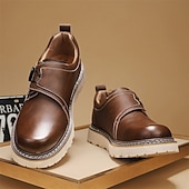 baratos Sapatos Casuais Slip-On-sapatos de trabalho casuais marrons masculinos – sola antiderrapante durável, fecho de trava fácil, design de cano baixo confortável para uso diário, escritório e atividades ao ar livre