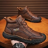 economico Scarponi da trekking-scarpe da trekking casual da uomo marroni, comode scarpe da ginnastica da passeggio con lacci e suola in gomma antiscivolo per viaggi, lavoro e uso quotidiano