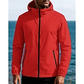 halpa Vedenpitävät takit-Miesten Tuulitakki Softshell-takki Vaellustakki Ulko- Vedenkestävä Tuulenkestävä Vaellusasut Vaellusvaatteet Syksy Topit Telttailu / Retkely / Luolailu Juoksu Yhtenäinen väri Musta Punainen Sininen