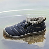 preiswerte Winter- und Schneestiefel-Wasserdichte Winterhausschuhe für Herren mit Fellfutter, leichte, warme Slip-On-Freizeitschuhe mit Anti-Rutsch-Sohle für den Innen- und Außenbereich