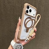 זול נרתיקים לאייפון-טלפון מגן עבור iPhone 17 Pro Max 17 Air 16 15 14 Pro Max Plus 13 Pro Max כיסוי אחורי עם מעמד עם שרוך עמיד בזעזועים רטרו TPU אקרילי