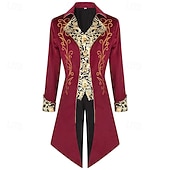 preiswerte Oberbekleidung-Punk  Gothic Mittelalterlicher Steampunk-Mantel Frack Vampir Adliger Festkleidung Männer Ebenezer Scrooge Elf Königliche Steampunk Halloween Karneval Vorstellung LARP Ren Faire Erwachsenenmantel