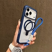 זול נרתיקים לאייפון-טלפון מגן עבור iPhone 17 Pro Max 17 Air 16 15 14 Pro Max Plus 13 Pro Max כיסוי אחורי עם מעמד עם שרוך עמיד בזעזועים רטרו TPU אקרילי