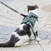 cheap Home Supplies-Cat Dogs Vest Harness and Leash, Anti-Break Away Chest Strap, Cats Clothes, Breathable Cat Harness Set, Escape Proof Soft Adjustable Vest Harnesses for Cats for Girl &amp; Boy Cat Walking