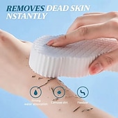 voordelige Badkamergadgets-4-pack superzachte exfoliërende badspons – hypoallergene 3D-lichaamsscrubber, TPR-materiaal, handmatige dieptereiniging &amp;huidverzachtend, roze/blauw/wit/grijs