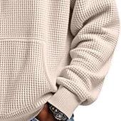 economico felpe con cappuccio da uomo di base-Per uomo Felpa con cappuccio Felpa con cappuccio a nido d&#039;ape Felpa con cappuccio e zip corta Aalbicocca Bianco Verde chiaro Verde militare Rosso Con Cappuccio Semplice Tasca a marsupio Testurizzato