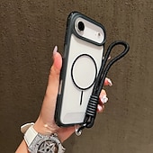 Χαμηλού Κόστους iPhone Θήκες-τηλέφωνο tok Για iPhone 17 Pro Max 17 Air 16 15 14 Pro Max Plus 13 Pro Max Πίσω Κάλυμμα με τον Lanyard Υποστήριξη ασύρματης φόρτισης Μη κιτρίνισμα Ρετρό TPU Ακρυλικό