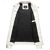 Men's Faux Leather Jacket Fleece Jacket Biker Jacket Motorcycle Jacket Vacation Daily Windproof Warm Pocket Fleece Fall Winter Plain Fashion Classic Stand Collar Regular Black White Wine Jacket cheap Faux Leather Jackets-Men's Faux Leather Jacket Fleece Jacket Biker Jacket Motorcycle Jacket Vacation Daily Windproof Warm Pocket Fleece Fall Winter Plain Fashion Classic Stand Collar Regular Black White Wine Jacket