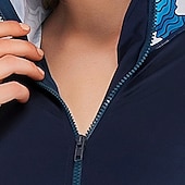 abordables Rash Guards de Una Pieza-Mujer Camiseta Protección Solar Surf Traje de baño de cuerpo entero Traje de buceo Retazos Cremallera delantera Con Capucha UPF50+ Secado rápido Alta elasticidad Manga Larga Bañadores Surf Buceo