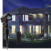 abordables Luces de Navidad-Miniproyector de luces láser RGB para jardín con 32 patrones, ideal para Navidad, fiestas de cumpleaños y exteriores.