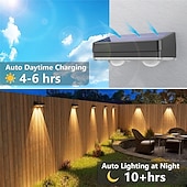 tanie Oświetlenie krajobrazowe-Lampy solarne LED na ścianę, oświetlenie szlakowe, oświetlenie ogrodzeniowe, oświetlenie sceniczne, tęczowe, stałe kolory, wielomodowe, oświetlenie otoczenia, 1 szt.