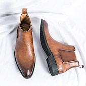 abordables Bottes de Chelsea-Bottines Chelsea classiques marron pour hommes avec finition lisse, style bottines intemporel pour hommes, parfaites pour les événements décontractés, au bureau et en soirée