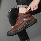 economico Scarponi da trekking-scarpe da trekking casual da uomo marroni, comode scarpe da ginnastica da passeggio con lacci e suola in gomma antiscivolo per viaggi, lavoro e uso quotidiano