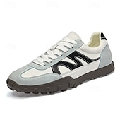 abordables Baskets-Baskets à lacets en similicuir pour homme, chaussures de sport rétro pour l&#039;extérieur – confortables pour la marche, l&#039;entraînement et le style décontracté