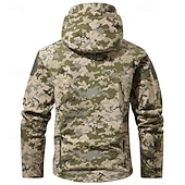 billiga Sportjacka-Herr Utomhusjacka Softshelljacka Vandringsjacka Semester Dagligen Vindtät Vattenfast Ficka Höst Vinter Kamuflasje Mode Klassisk Huva Normal Mörkgrå Svart Ljusgrön Blå Mörkgrön Jacka