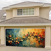 economico Striscioni per Garage e Porte-arazzo Copertura per porta del garage Grande appeso Foglia Vite Colorato Arte Da serata All'aperto Sfondi di ripresa Porta d'ingresso Decorazioni Parete Porta Sfondo