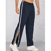 halpa Suora jalka-Miesten Veryttelyhousut Jogger Revi pois housut Housut Suorat lenkkeilyhousut Kurenauha Vetoketju Joustava vyötärö Väripalikka Mukavuus Hengittävä Kausaliteetti Päivittäin Pyhäpäivä Urheilu Muoti