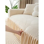 baratos Cobertura de Sofa-Capa de sofá com saia elástica jacquard, cor sólida premium, quatro estações, espessada, antiderrapante, universal, capa para sofás