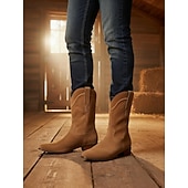 levne Cowboy &amp; Western Boots-Pánské Boty Kovbojské boty Pracovní boty Na běžné nošení Denní Semiš PU Zahřívací Prodyšné Neklouzavá Do půli lýtek Povaleč Černá Khaki Kávová Léto Zima