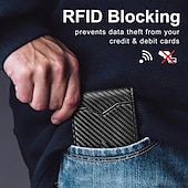 billiga Förvaring-Smal herrplånbok med rfid-blockering, kolfibermönster, sedelklämma, vikbar plånbok, minimalistisk kreditkortshållare, stöldskyddande, kompakt framficka för män