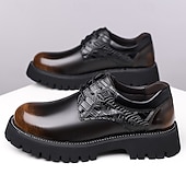 preiswerte Derby Schuhe-Schwarze formelle Oxford-Abendschuhe für Herren – klassische Business-Schnürschuhe mit strukturierten Details fürs Büro, Hochzeiten und besondere Anlässe