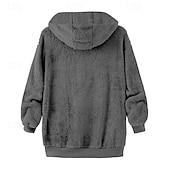 economico Felpa con cappuccio in pile-Per uomo Felpa con cappuccio Felpa con cappuccio a zip intera Giacca in Pile Nero Rosa Verde militare Blu marino Blu Reale Con Cappuccio Semplice Tasca Sport &amp; Outdoor Quotidiano Ferie Poliestere