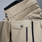 abordables Chaquetas Cargo-Hombre Chaqueta utilitaria Chaqueta tipo cargo Vacaciones Diario Resistencia al desgaste Bolsillo Otoño Invierno Plano Moda Clásico Escote Chino Regular Negro Rojo Caqui Verde Ejército Azul Oscuro
