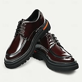 Недорогие Classic Dress Shoes-Men's Brown Genuine Leather Lace-Up Oxford Shoes – Classic Formal Dress Shoes for Business, Office and Evening Events