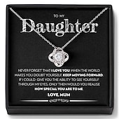 Недорогие События и вечеринки-Ожерелье для моей дочери, рождественский подарок для девочек с коробкой для открыток, подарок на день рождения, сувенир на выпускной, подарок на День святого Валентина от мамы или папы