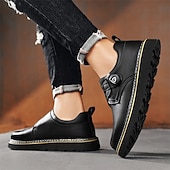 baratos Sapatos Casuais Slip-On-sapatos de trabalho casuais marrons masculinos – sola antiderrapante durável, fecho de trava fácil, design de cano baixo confortável para uso diário, escritório e atividades ao ar livre