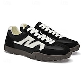abordables Baskets-Baskets à lacets en similicuir pour homme, chaussures de sport rétro pour l&#039;extérieur – confortables pour la marche, l&#039;entraînement et le style décontracté