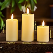 Lot de 3 bougies électroniques à LED pour Noël, Halloween, Nouvel An, Saint-Valentin, mariage, festival, fête, décoration de bureau, ornement lumineux, batterie AG13 * 3 abordables Bougies lumineuses-Lot de 3 bougies électroniques à LED pour Noël, Halloween, Nouvel An, Saint-Valentin, mariage, festival, fête, décoration de bureau, ornement lumineux, batterie AG13 * 3