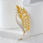 cheap Pins and Brooches-Brooches Classic Retro Floral Elegant Fashion Personalized Simple Brooch Jewelry White Yellow For Wedding Party Gift Engagement Prom Festival