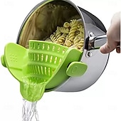 お買い得  キッチン用品＆小物-調節可能なシリコンクリップオンストレーナー - 鍋やボウルにフィットし、電気は不要で、パスタ、野菜、果物に最適で、家庭用の耐久性のある柔軟な手持ち式キッチンツールです。 &amp;RV