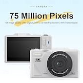 baratos Câmaras, Fotografia &amp; Vídeo-Câmera digital sem espelho com tela flip hd 5k e conectividade móvel wifi, tela ips de 3 polegadas adequada para estudantes de fotografia e videografia.