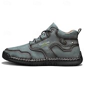abordables Bottes-Chaussures de travail décontractées kaki pour hommes, baskets d&#039;extérieur à lacets durables avec semelle antidérapante pour la randonnée, le camping, la conduite et les activités quotidiennes